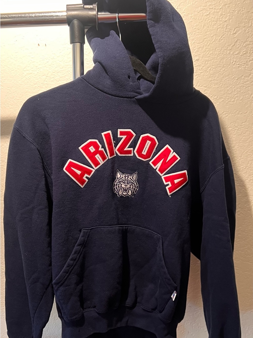 Vintage 90s/Y2K AZ Wildcats Russell Athletic Hoodie, Applique Embroidered U of A